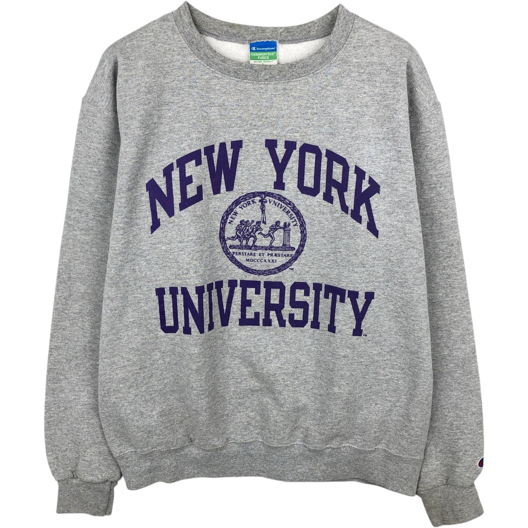 Champion ECO FLEECE 3-Piece Print College Sweatshirt (Men's Size L) unclear gray type Vintage Second Hand