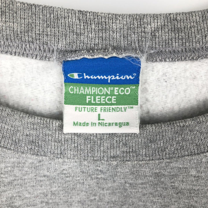 Champion ECO FLEECE 3-Piece Print College Sweatshirt (Men's Size L) unclear gray type Vintage Second Hand