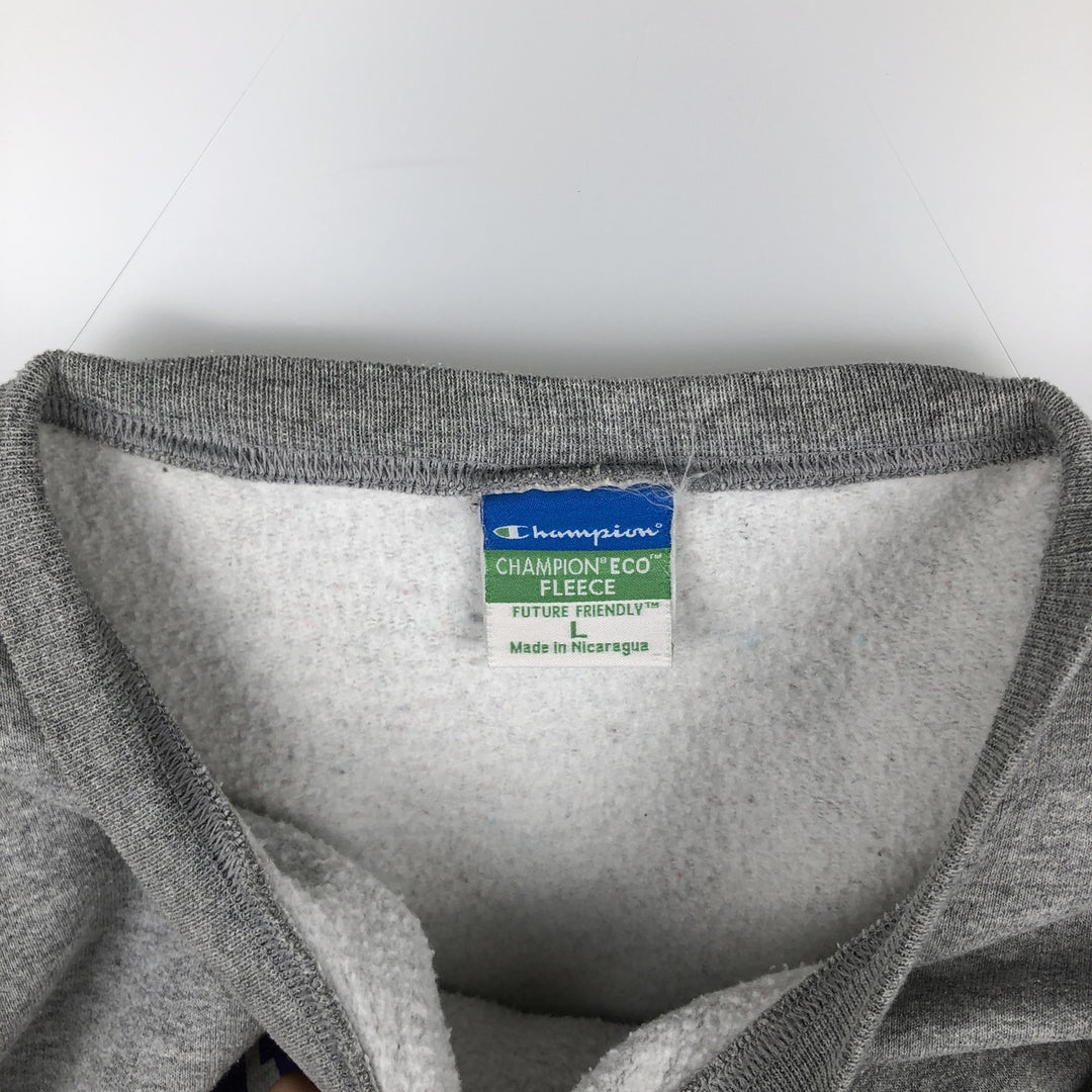 Champion ECO FLEECE 3-Piece Print College Sweatshirt (Men's Size L) unclear gray type Vintage Second Hand