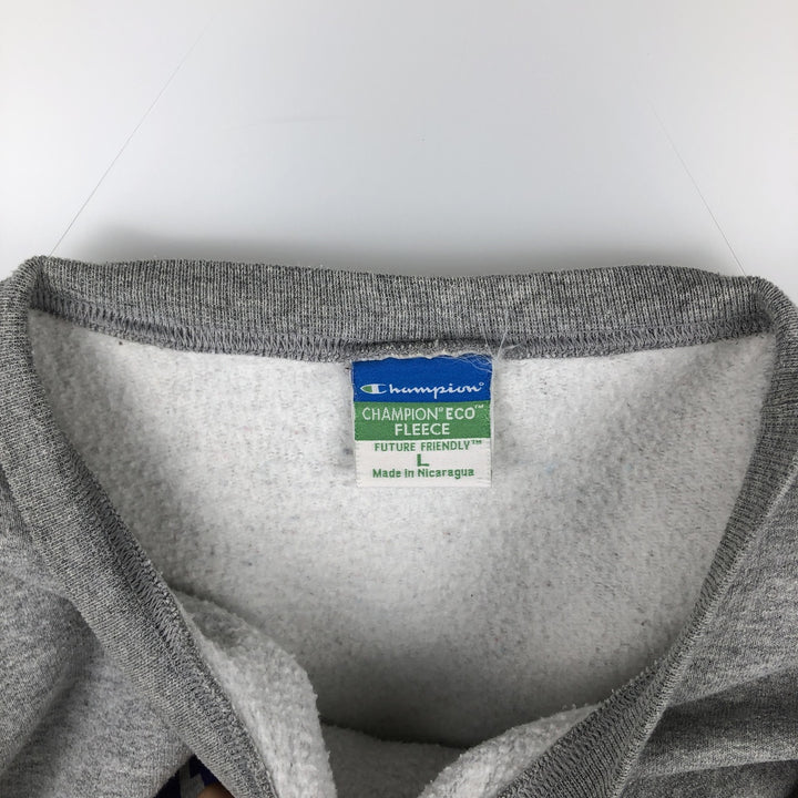 Champion ECO FLEECE 3-Piece Print College Sweatshirt (Men's Size L) unclear gray type Vintage Second Hand