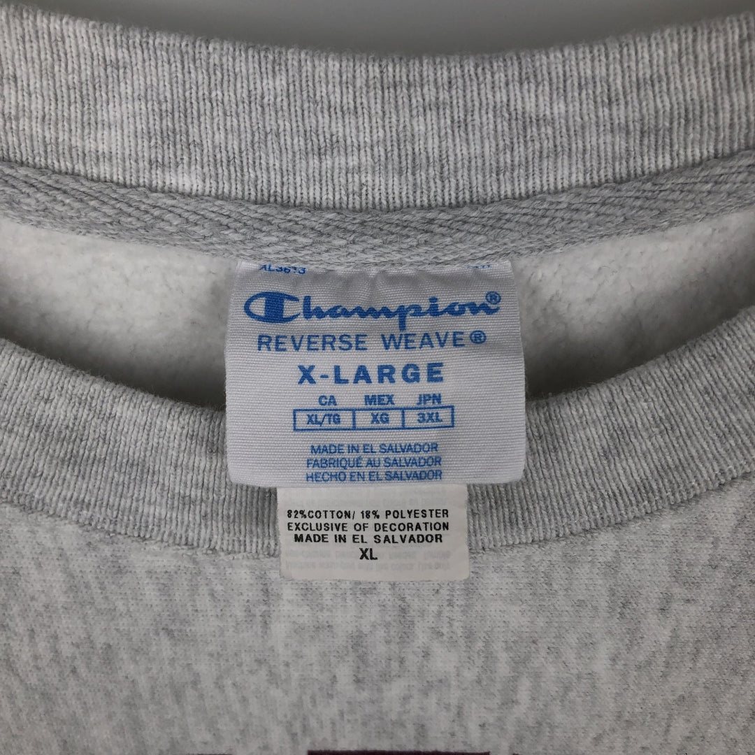 Champion REVERSE WEAVE Reverse Weave College Sweatshirt Trainer Men's XL cotton white type Vintage Second Hand