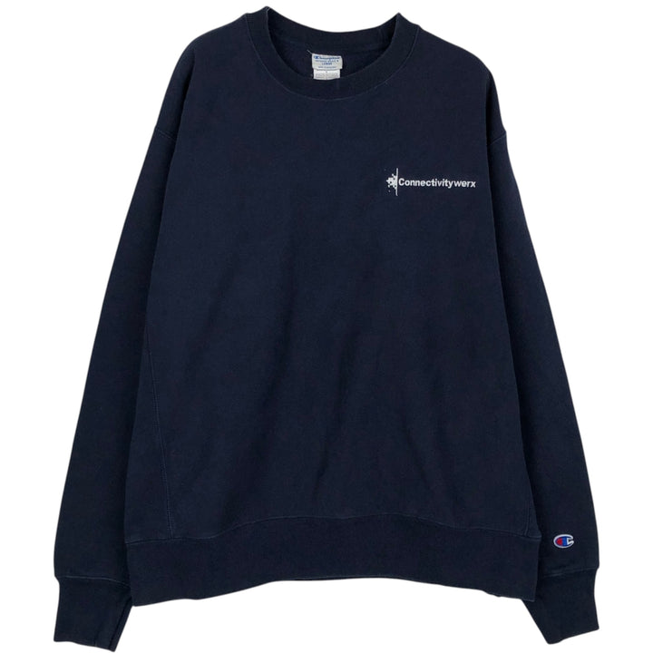 Champion REVERSE WEAVE Reverse Weave Sweatshirt Trainer Men's L size cotton navy blue type Vintage Second Hand