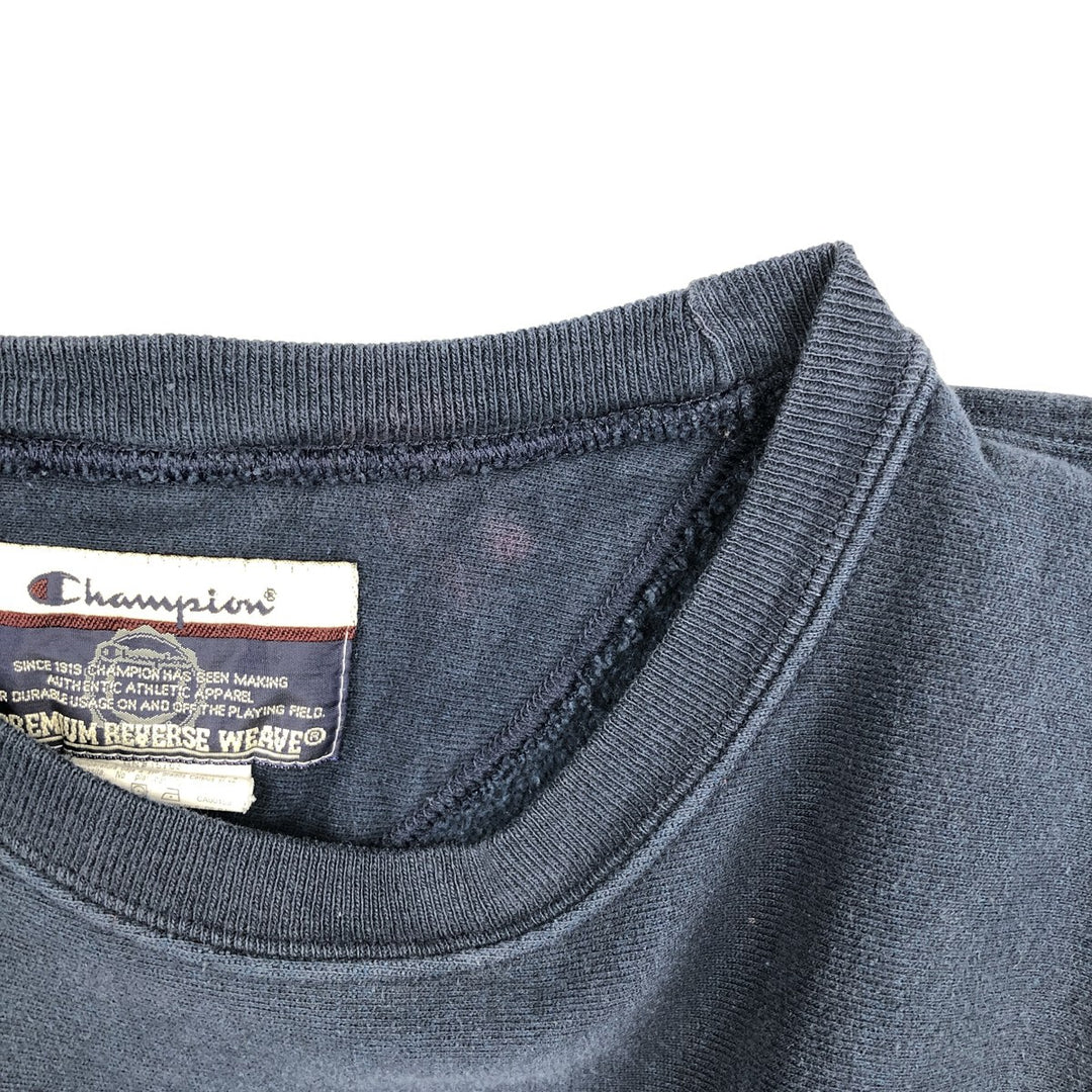 2000'S Champion Premium Reverse Weave Sweatshirt (Men's XXL equivalent) cotton navy blue type Vintage Second Hand