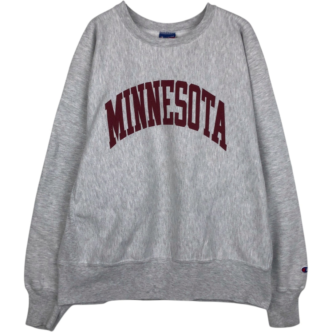 90s-00'S Champion Reverse Weave University of Minnesota College Sweatshirt, Men's XL equivalent, Vintage unclear gray type Vintage Second Hand
