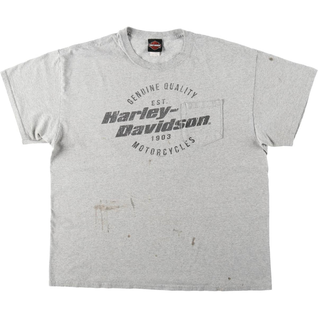 Harley-Davidson Eagle Pattern Motorcycle Bike T-shirt Men's XL cotton gray type Vintage Second Hand