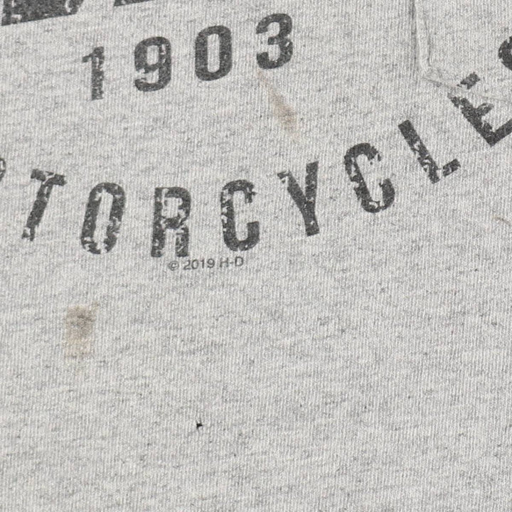 Harley-Davidson Eagle Pattern Motorcycle Bike T-shirt Men's XL cotton gray type Vintage Second Hand