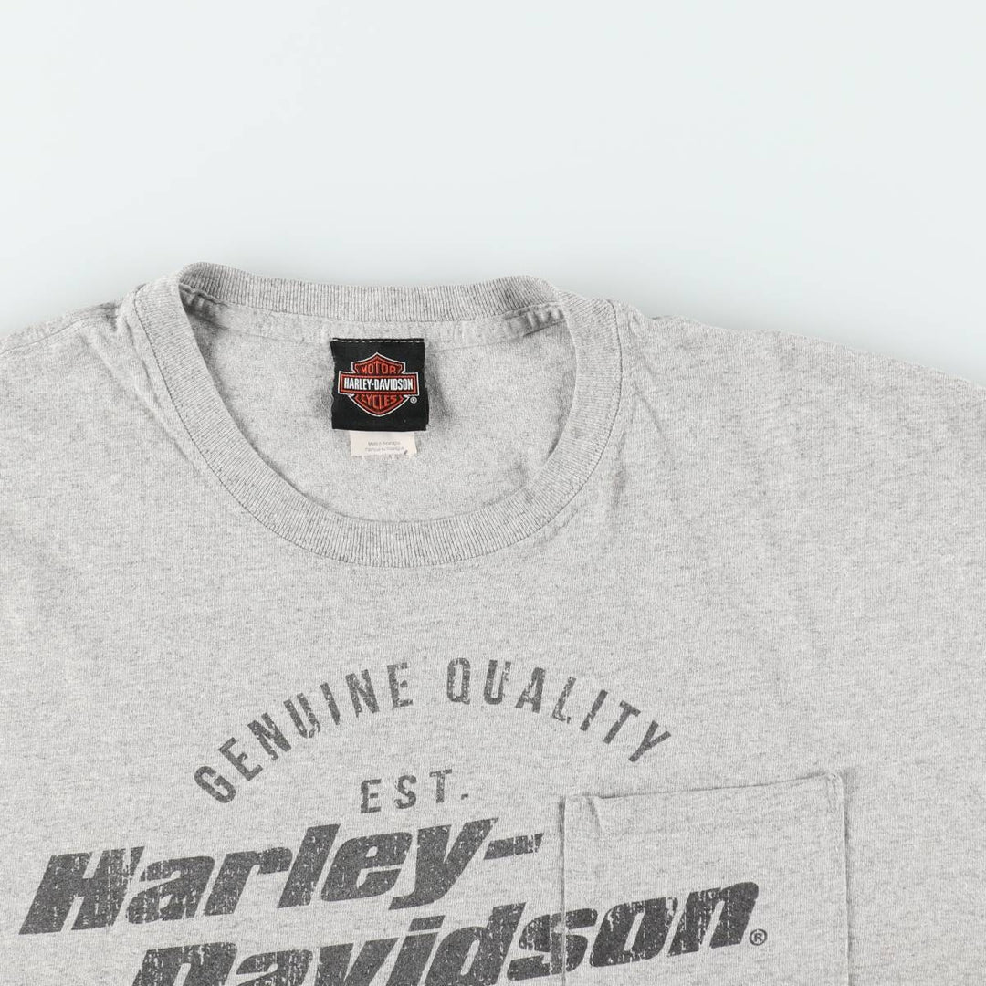 Harley-Davidson Eagle Pattern Motorcycle Bike T-shirt Men's XL cotton gray type Vintage Second Hand