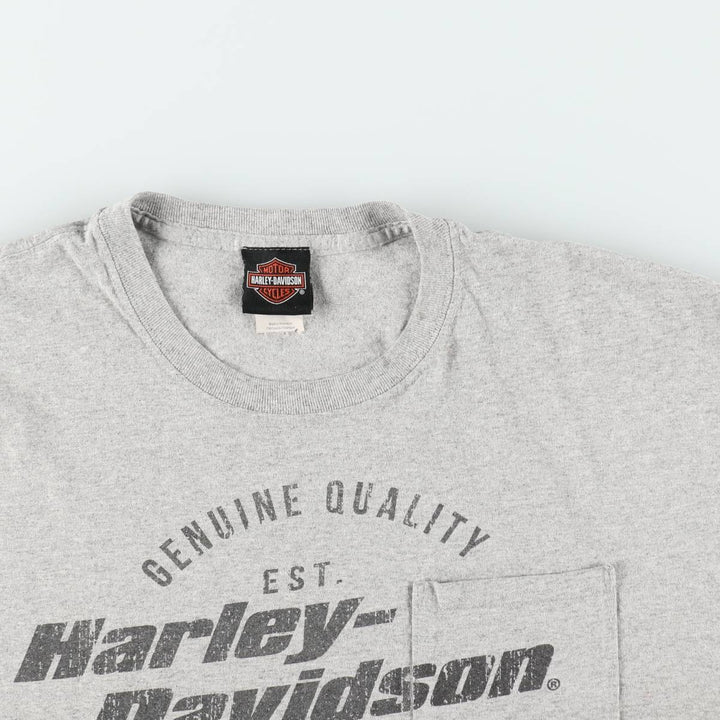 Harley-Davidson Eagle Pattern Motorcycle Bike T-shirt Men's XL cotton gray type Vintage Second Hand
