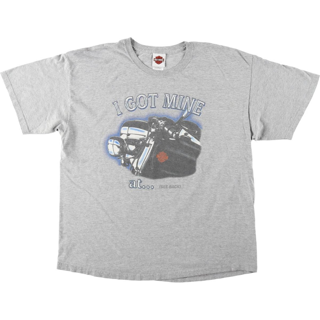 00'S Harley-Davidson Motorcycle Bike T-shirt Made in USA Men's XL cotton gray type Vintage Second Hand