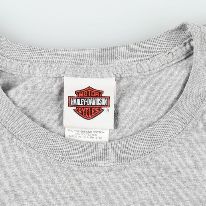 00'S Harley-Davidson Motorcycle Bike T-shirt Made in USA Men's XL cotton gray type Vintage Second Hand
