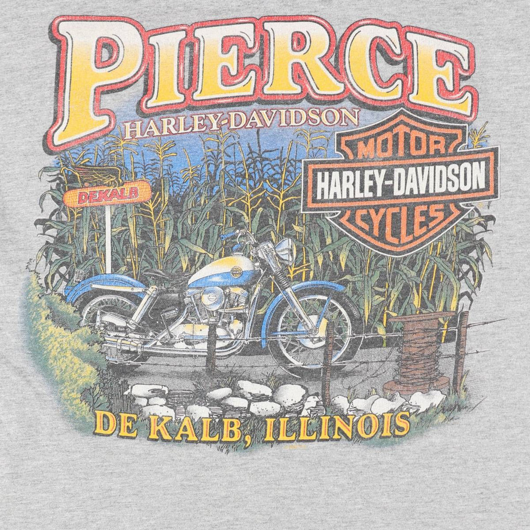 00'S Harley-Davidson Motorcycle Bike T-shirt Made in USA Men's XL cotton gray type Vintage Second Hand