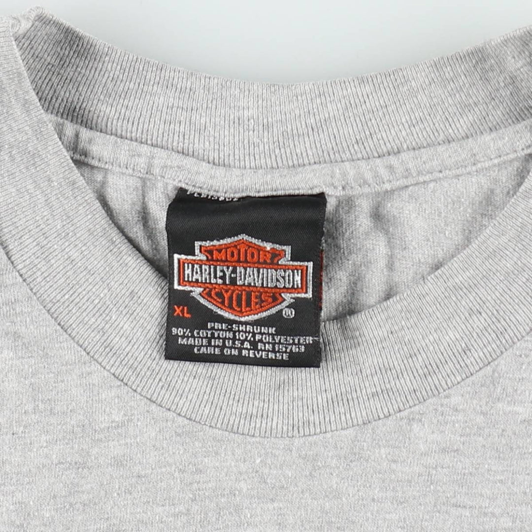 Harley-Davidson Eagle Pattern Motorcycle Bike T-shirt Made in USA Men's XL cotton gray type Vintage Second Hand