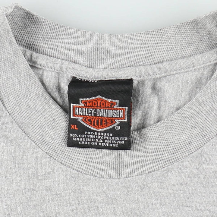 Harley-Davidson Eagle Pattern Motorcycle Bike T-shirt Made in USA Men's XL cotton gray type Vintage Second Hand