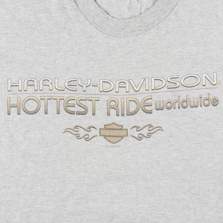 Harley-Davidson Eagle Pattern Motorcycle Bike T-shirt Made in USA Men's XL cotton gray type Vintage Second Hand