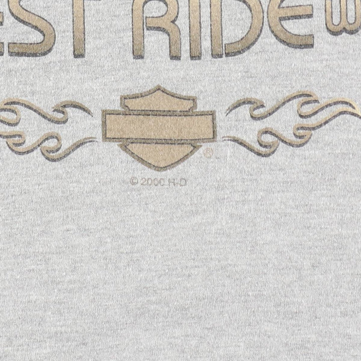 Harley-Davidson Eagle Pattern Motorcycle Bike T-shirt Made in USA Men's XL cotton gray type Vintage Second Hand