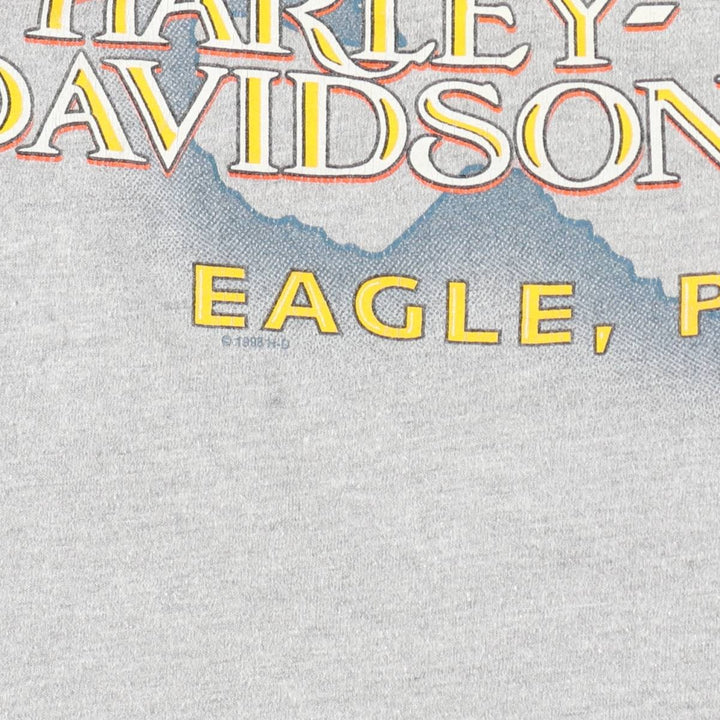 Harley-Davidson Eagle Pattern Motorcycle Bike T-shirt Made in USA Men's XL cotton gray type Vintage Second Hand
