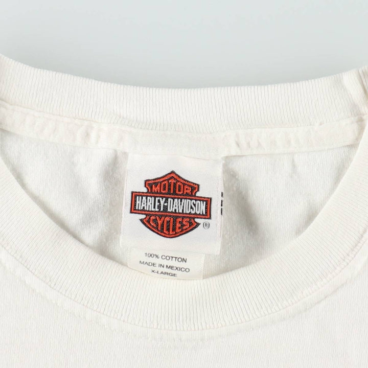 Harley-Davidson Fire Pattern Motorcycle Bike T-Shirt Men's XL cotton white type Vintage Second Hand