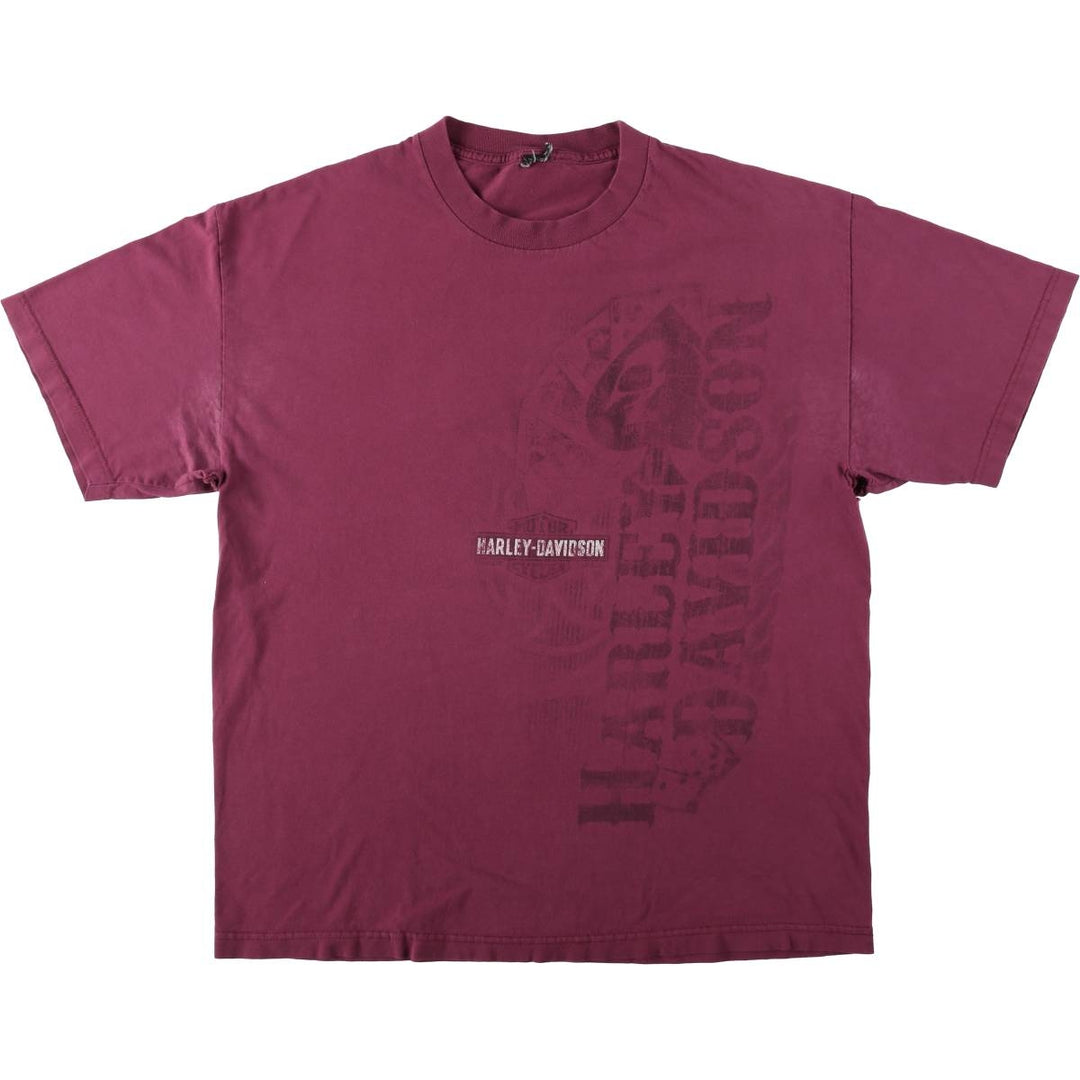 Harley-Davidson Motorcycle Bike T-shirt, Men's Size L unclear Red type red-purple Vintage Second Hand