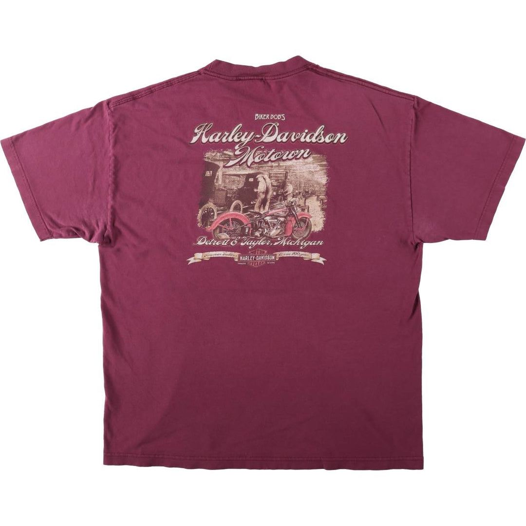 Harley-Davidson Motorcycle Bike T-shirt, Men's Size L unclear Red type red-purple Vintage Second Hand