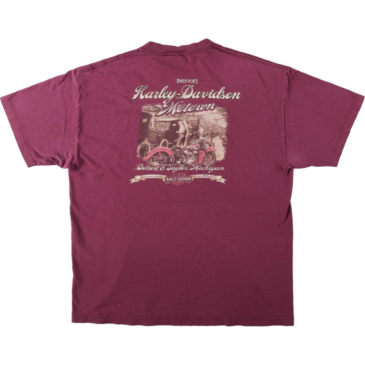Harley-Davidson Motorcycle Bike T-shirt, Men's Size L unclear Red type red-purple Vintage Second Hand