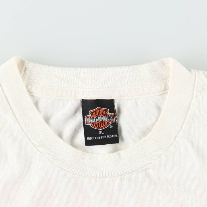 2000'S Harley-Davidson Eagle Pattern/Stars and Stripes Motorcycle T-Shirt, Men's Size XL (approx.) cotton white type Vintage Second Hand