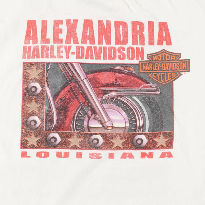 2000'S Harley-Davidson Eagle Pattern/Stars and Stripes Motorcycle T-Shirt, Men's Size XL (approx.) cotton white type Vintage Second Hand