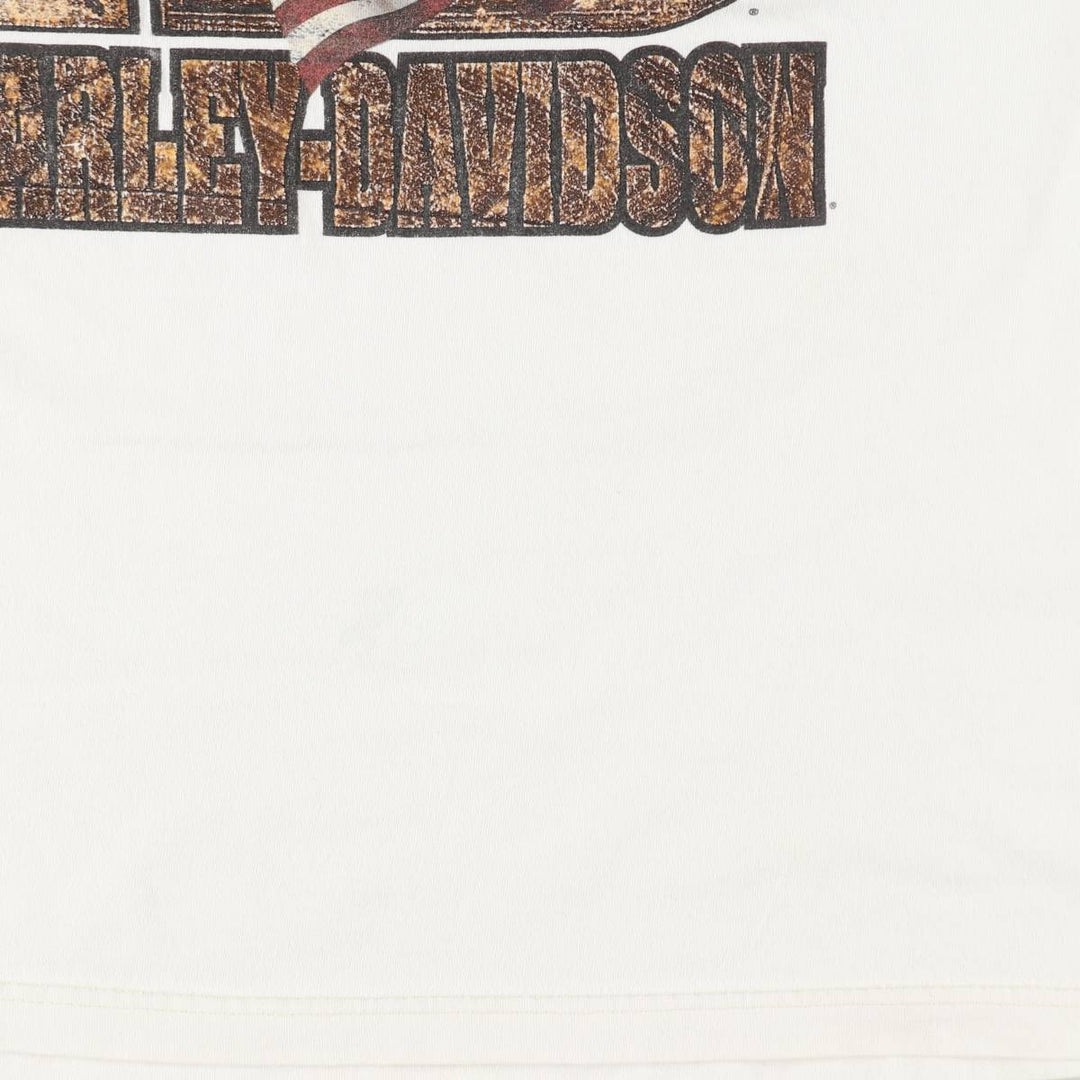 2000'S Harley-Davidson Eagle Pattern/Stars and Stripes Motorcycle T-Shirt, Men's Size XL (approx.) cotton white type Vintage Second Hand