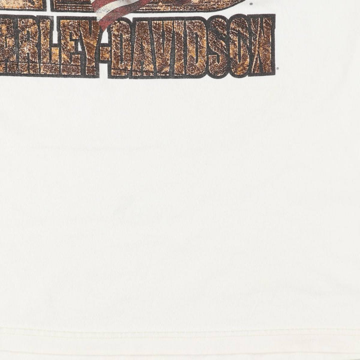 2000'S Harley-Davidson Eagle Pattern/Stars and Stripes Motorcycle T-Shirt, Men's Size XL (approx.) cotton white type Vintage Second Hand