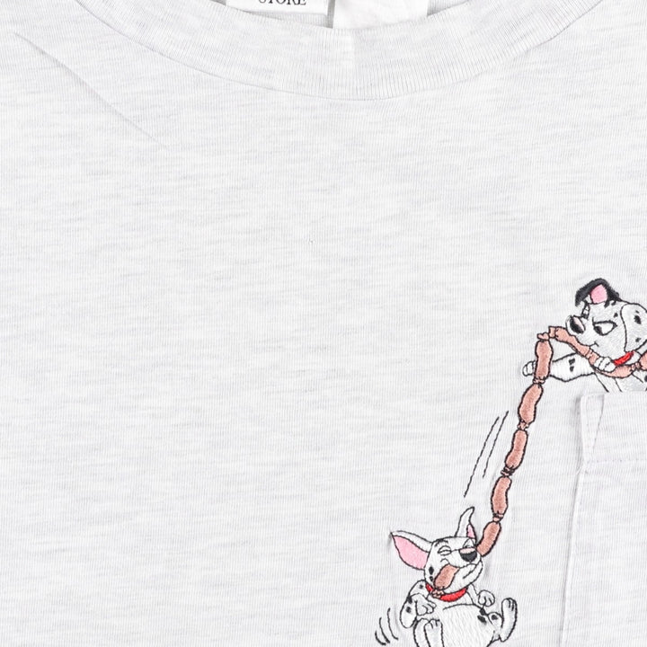 Disney THE DISNEY STORE 101 Dalmatians Character Print T-Shirt (Men's XL equivalent) unclear white type Vintage Second Hand