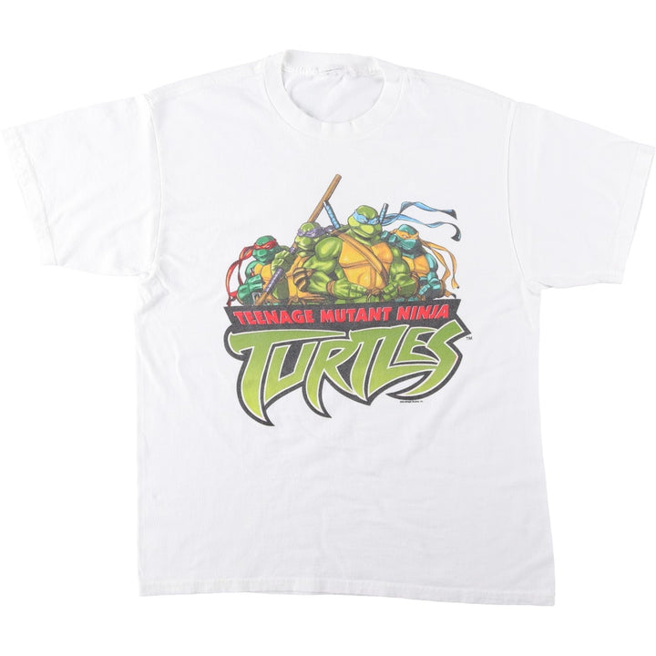 Teenage Mutant Ninja Turtles Character Print T-Shirt (Men's XL equivalent) unclear white type Vintage Second Hand