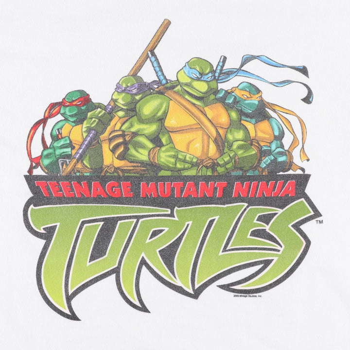 Teenage Mutant Ninja Turtles Character Print T-Shirt (Men's XL equivalent) unclear white type Vintage Second Hand