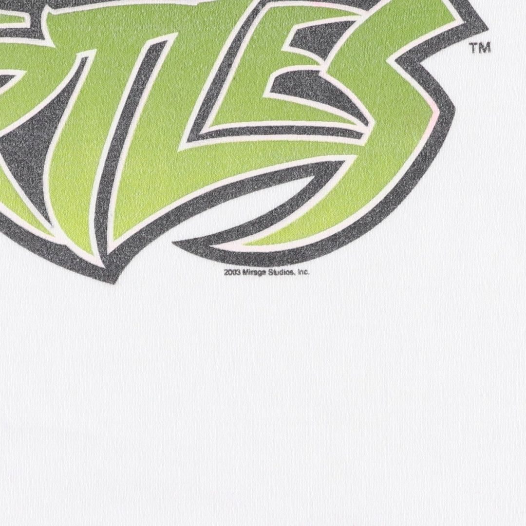 Teenage Mutant Ninja Turtles Character Print T-Shirt (Men's XL equivalent) unclear white type Vintage Second Hand
