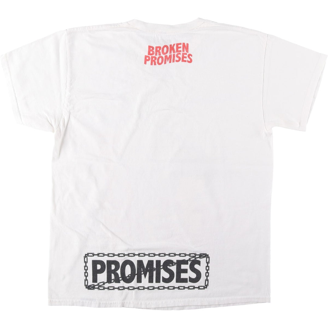 Broken Promises DEATH NOTE Light Yagami Anime Character Print T-Shirt Men's Size L cotton white type Vintage Second Hand