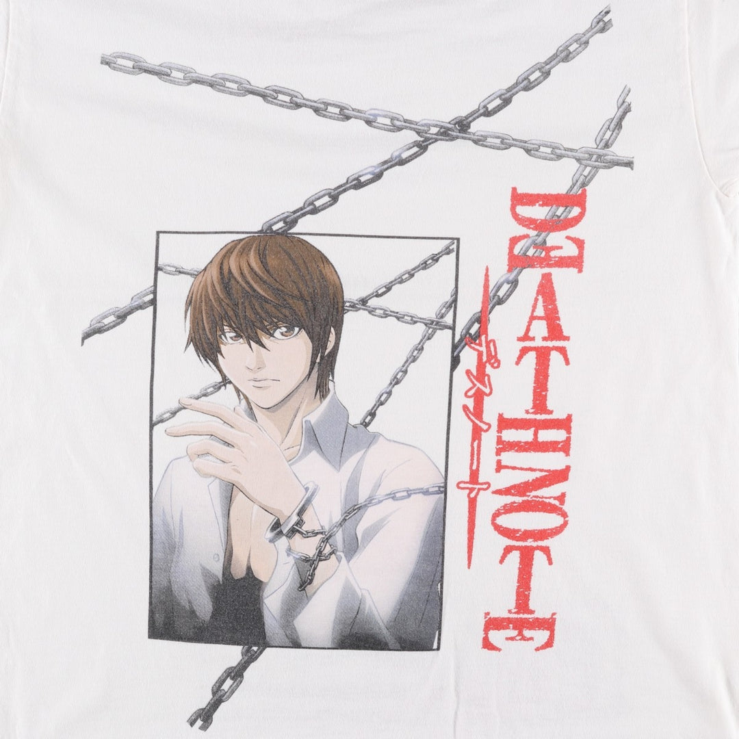 Broken Promises DEATH NOTE Light Yagami Anime Character Print T-Shirt Men's Size L cotton white type Vintage Second Hand