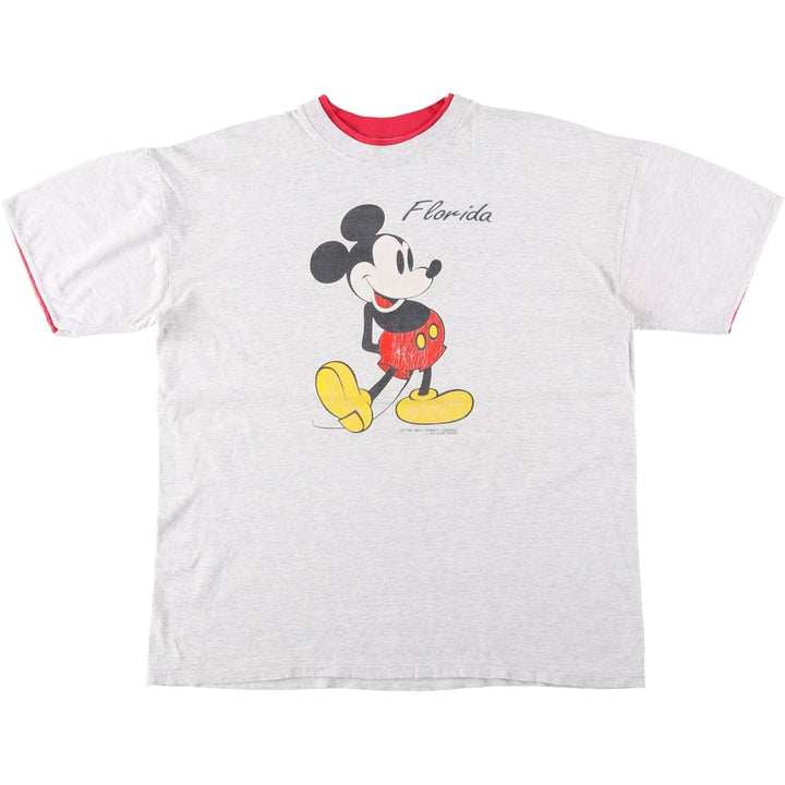 90'S Belbasin MICKEY MOUSE Mickey Mouse character print T-shirt Made in USA Men's XL Vintage cotton gray type Vintage Second Hand