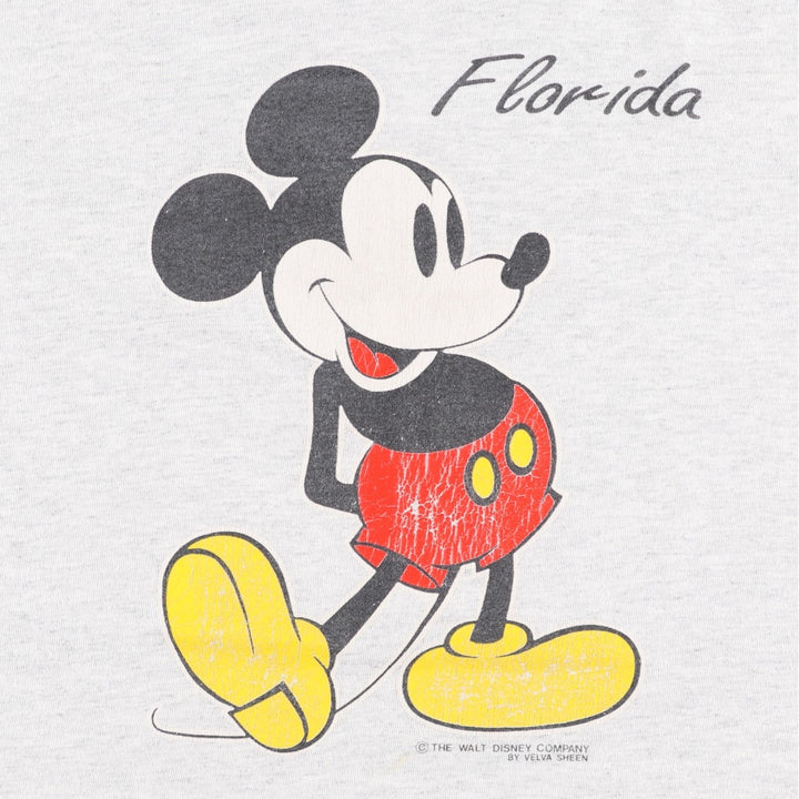90'S Belbasin MICKEY MOUSE Mickey Mouse character print T-shirt Made in USA Men's XL Vintage cotton gray type Vintage Second Hand