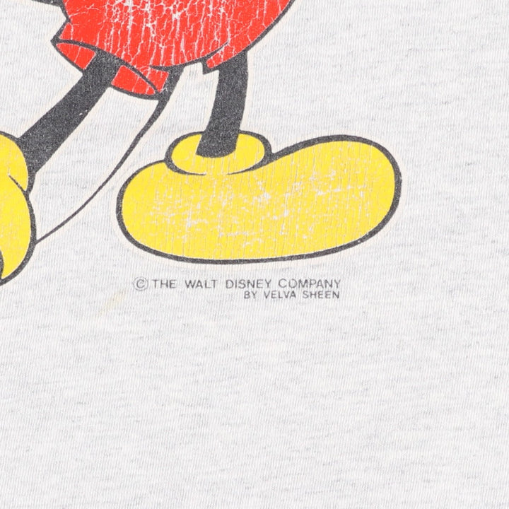 90'S Belbasin MICKEY MOUSE Mickey Mouse character print T-shirt Made in USA Men's XL Vintage cotton gray type Vintage Second Hand