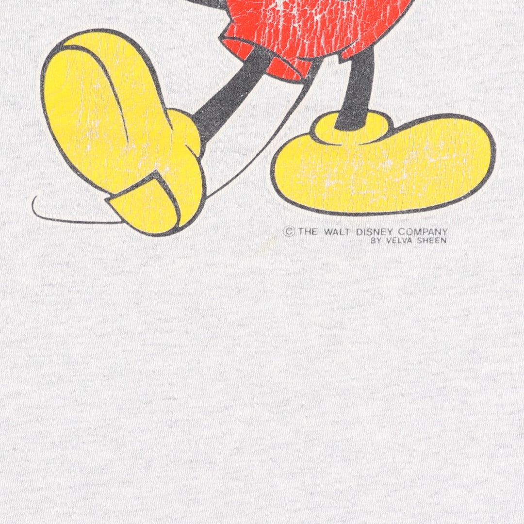 90'S Belbasin MICKEY MOUSE Mickey Mouse character print T-shirt Made in USA Men's XL Vintage cotton gray type Vintage Second Hand