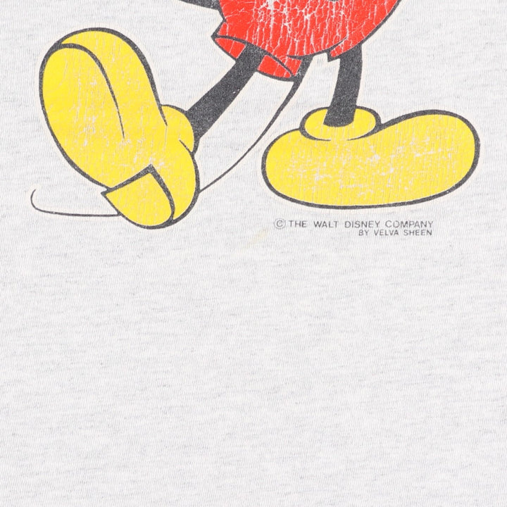 90'S Belbasin MICKEY MOUSE Mickey Mouse character print T-shirt Made in USA Men's XL Vintage cotton gray type Vintage Second Hand