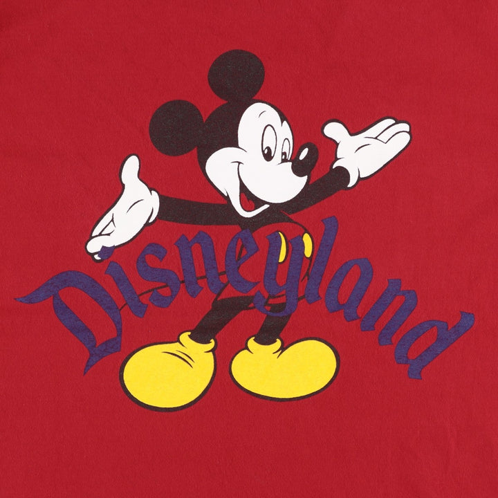 90'S Disney DESIGNS MICKEY MOUSE character print T-shirt, Made in USA, Men's XL equivalent, Vintage cotton red type Vintage Second Hand