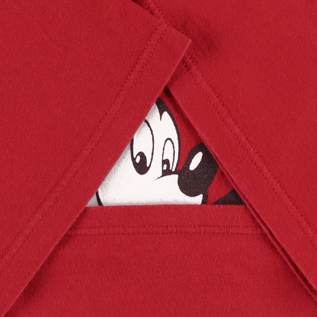 90'S Disney DESIGNS MICKEY MOUSE character print T-shirt, Made in USA, Men's XL equivalent, Vintage cotton red type Vintage Second Hand