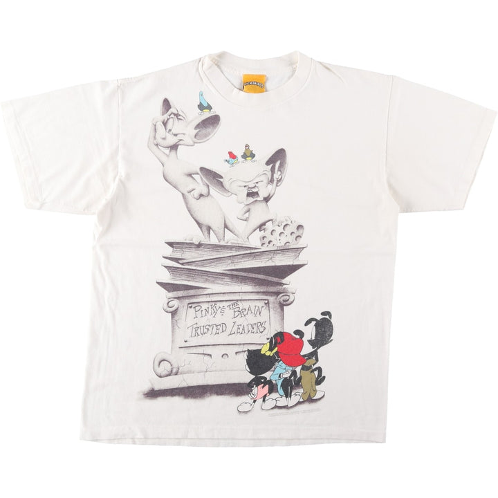 90'S ANIMANIACS Character Print T-Shirt, Made in USA, Men's Size L (Equivalent), Vintage cotton white type Vintage Second Hand