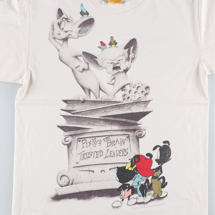 90'S ANIMANIACS Character Print T-Shirt, Made in USA, Men's Size L (Equivalent), Vintage cotton white type Vintage Second Hand