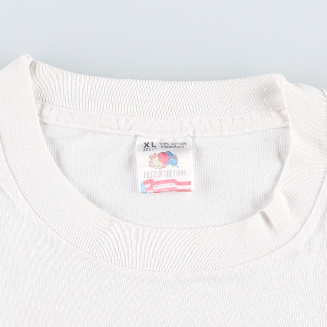 Fruit of the Loom Sesame Street Character Print T-Shirt, Made in USA, Men's Size XL (approx.) cotton white type Vintage Second Hand