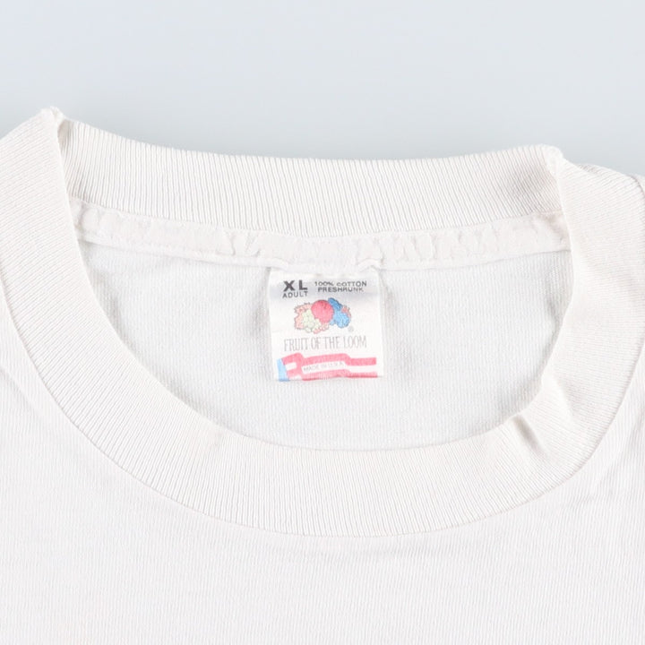 Fruit of the Loom Sesame Street Character Print T-Shirt, Made in USA, Men's Size XL (approx.) cotton white type Vintage Second Hand