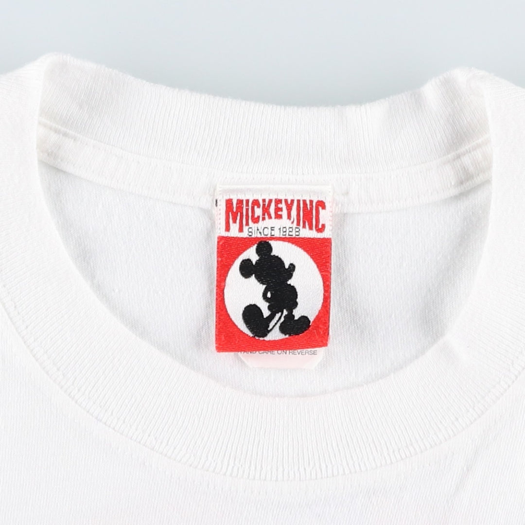 90'S MICKEY&CO. MICKEY MOUSE Mickey Mouse Character Print T-Shirt, Made in USA, Men's Size L (Equivalent), Vintage cotton white type Vintage Second Hand