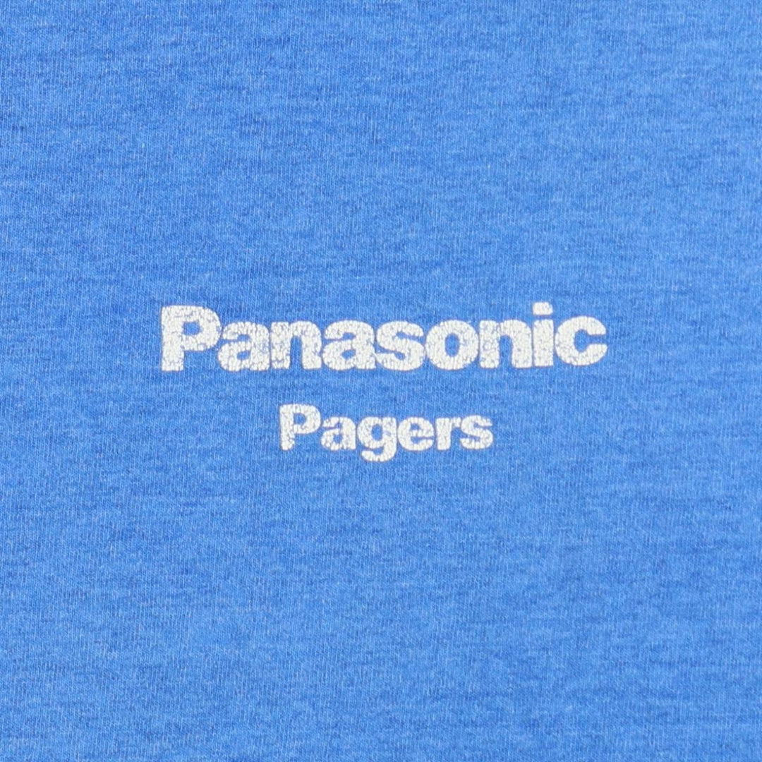 90'S Fruit of the Loom Panasonic Advertising T-Shirt, Made in USA, Men's XL equivalent, Vintage cotton blue type Vintage Second Hand