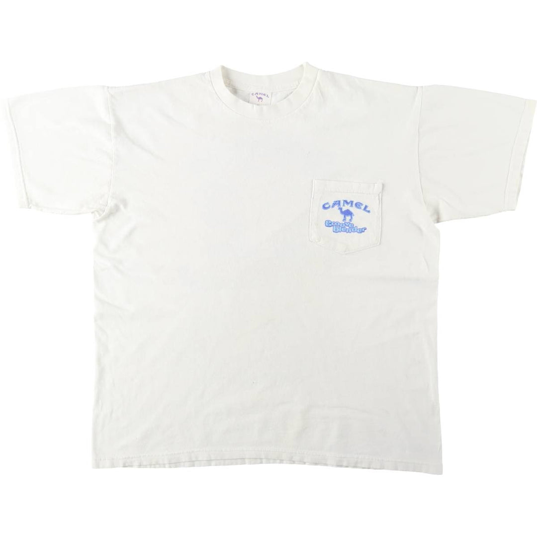 90'S Camel Advertising T-Shirt, Men's XL equivalent, Vintage cotton white type Vintage Second Hand