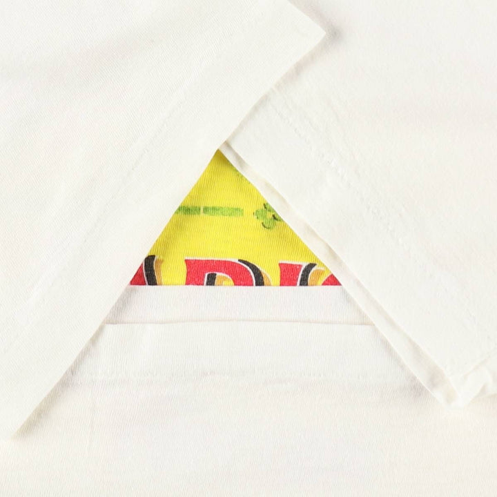 LARIOS Advertising T-shirt, Men's Size M (approx.), Vintage unclear white type Vintage Second Hand