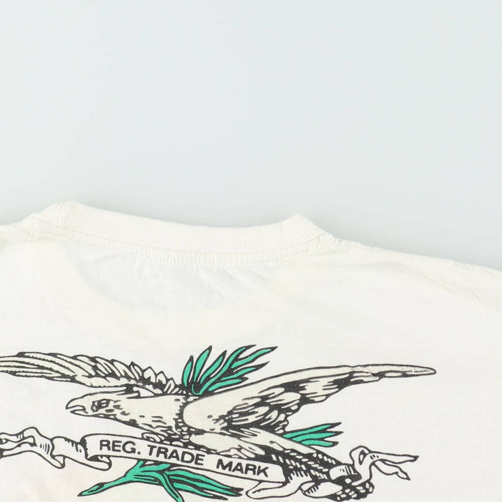 LARIOS Advertising T-shirt, Men's Size M (approx.), Vintage unclear white type Vintage Second Hand